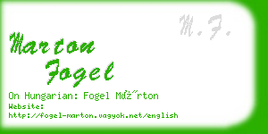 marton fogel business card